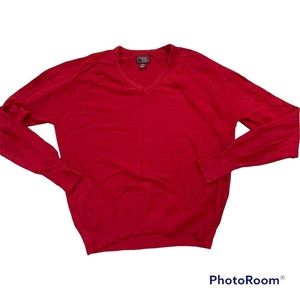 Cambridge Classics Cable Knit Sweater Mens M Pullover Red 90s